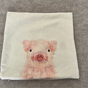 Charming Pig Print Pillow Cover